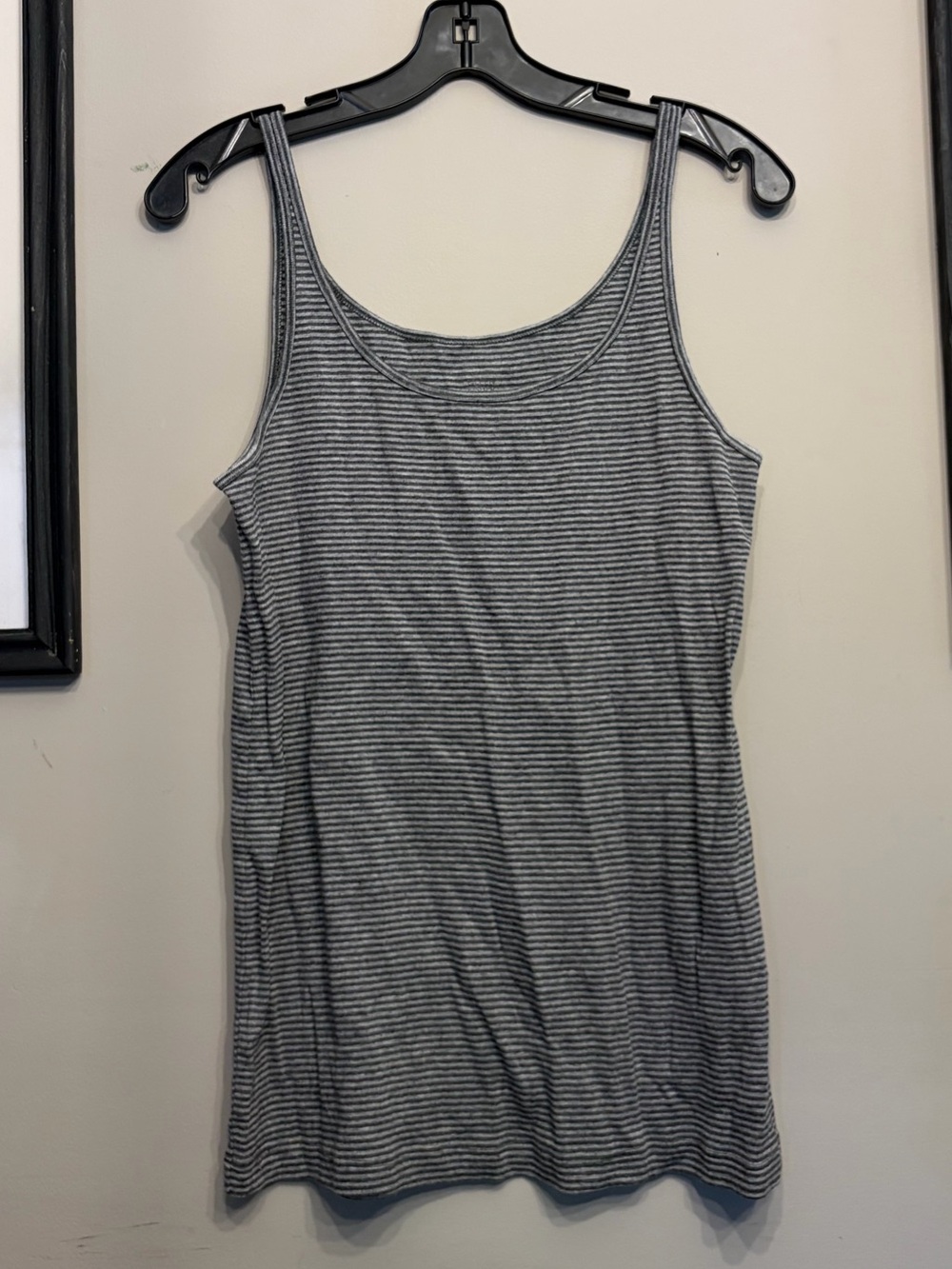 Eileen Fisher Organic Cotton Grey Stripe Tank Top Size S